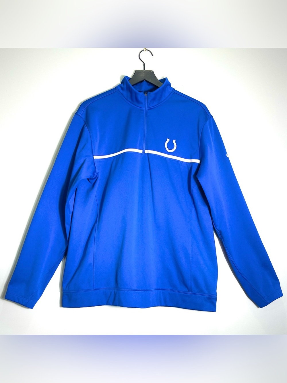 NIKE Golf Performance Indianapolis Colts Football 1/4 Zip Blue Sweatshirt Large